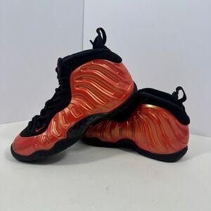 Nike Little Posite One Toddler Shoes Red/Orange Black Boys Size 4Y 644791 603